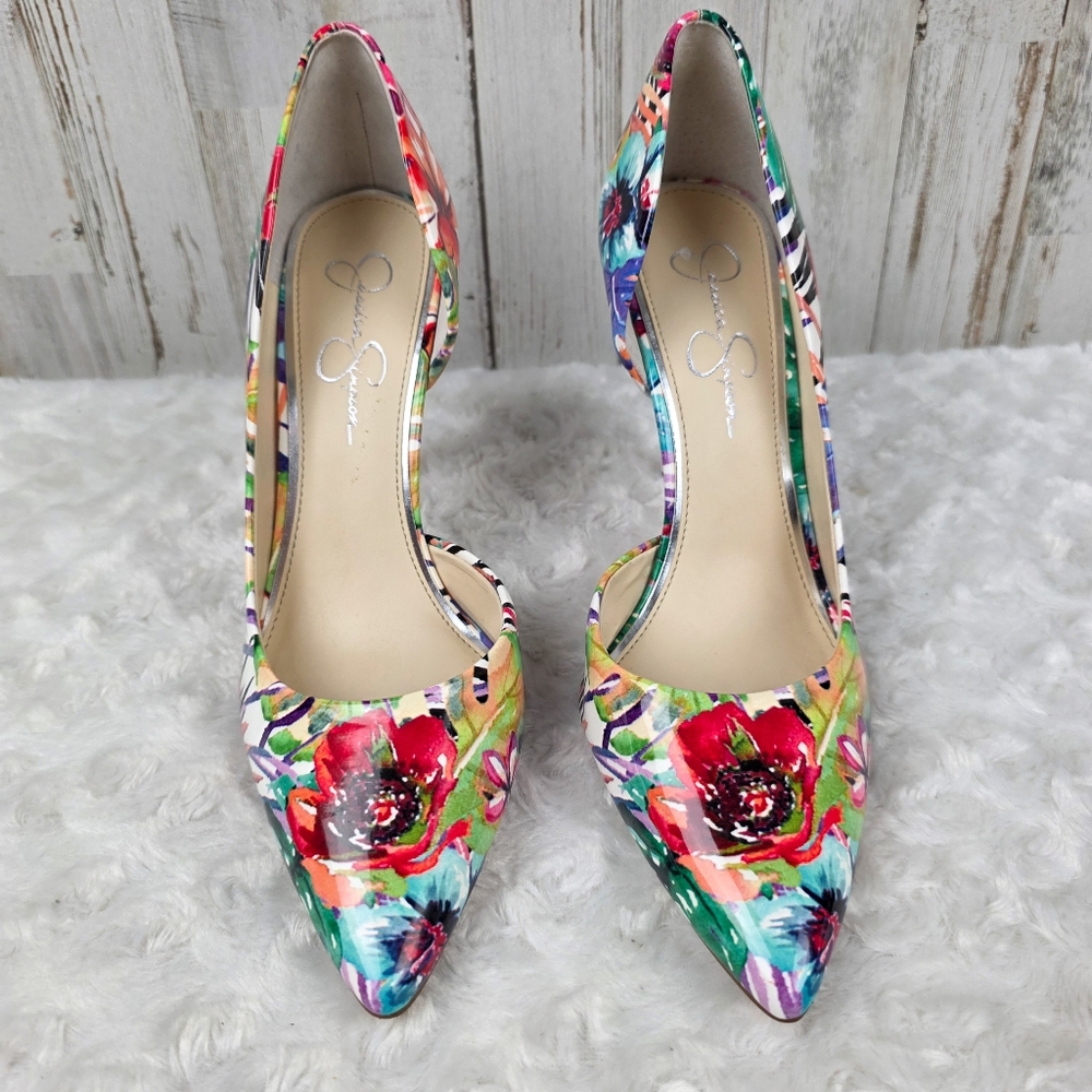 Jessica Simpson Floral d'Orsay Pump Heels Size 8.5 - Picture 10 of 10